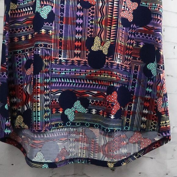 LULAROE MULTI COLOR MINNIE MOUSE SHORT SLEEVE TUNIC TOP SIZE XS - Picture 6 of 9